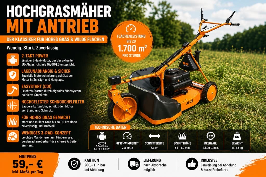 AS Hochgrasmäher mit Antrieb mieten bei Green Guard GmbH